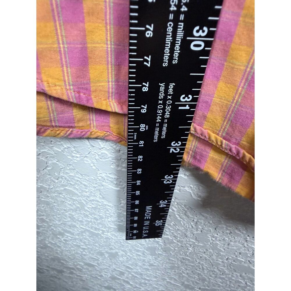 U.S. Polo Assn Men Plaid Short Sleeve Button Down Shirt Orange Pink XXL - Picture 6 of 10